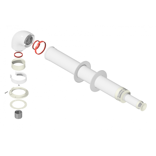 Комплект дымохода универс. коаксиальный 60/100 L 1000 со станд. наконечником Krats