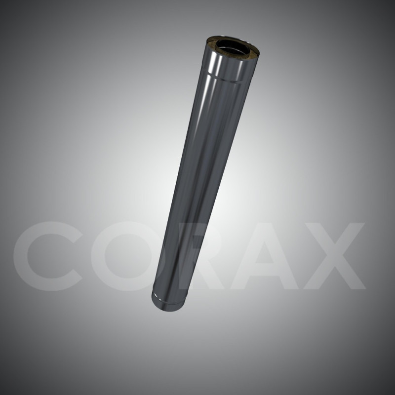 Сэндвич-дымоход (н/ж.ст0,8мм+н/ж.ст) 1,0м Ф300х400-1