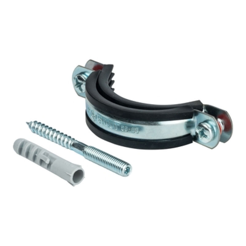 Хомут 6" (155-162) металл.с резинкой, болтом и дюбелем