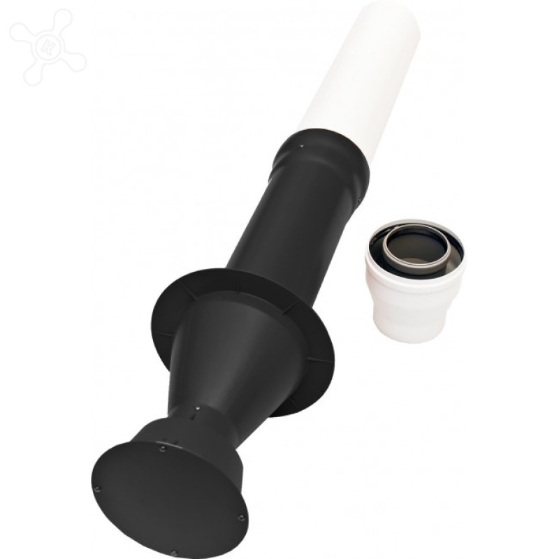 Комплект коакиальный d80/125 верт.черн.конд.(3318080)