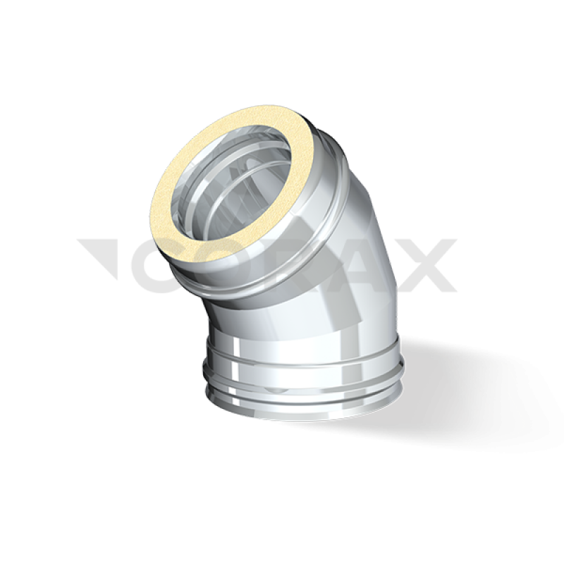 Сэндвич-колено 135 (н/ж.ст.0,5мм+н/ж.ст.) Ф100х200