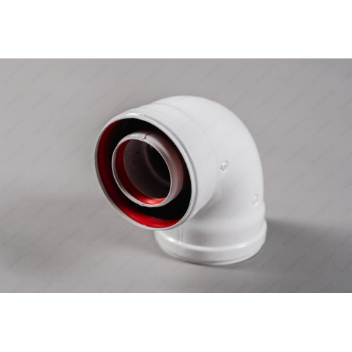 Колено коаксиальное алюм. 60/100 угол 90 Barrido(папа/мама)