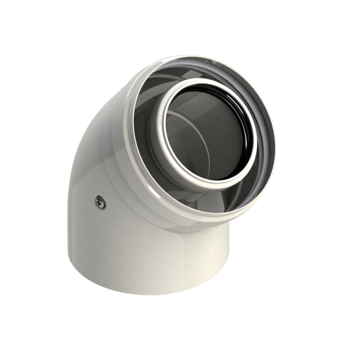 Колено коаксиальное алюм. 60/100 угол 45 Krats