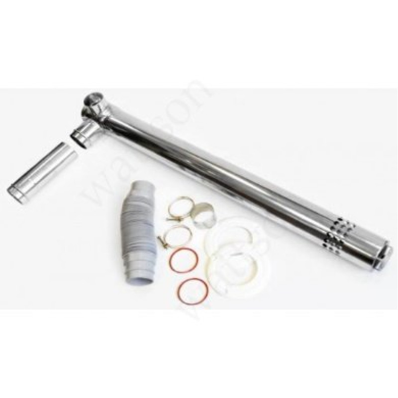 Комплект дымоудаления для отвода дымовых газов через заднюю стенку. Цвет серебрянный (Navien)