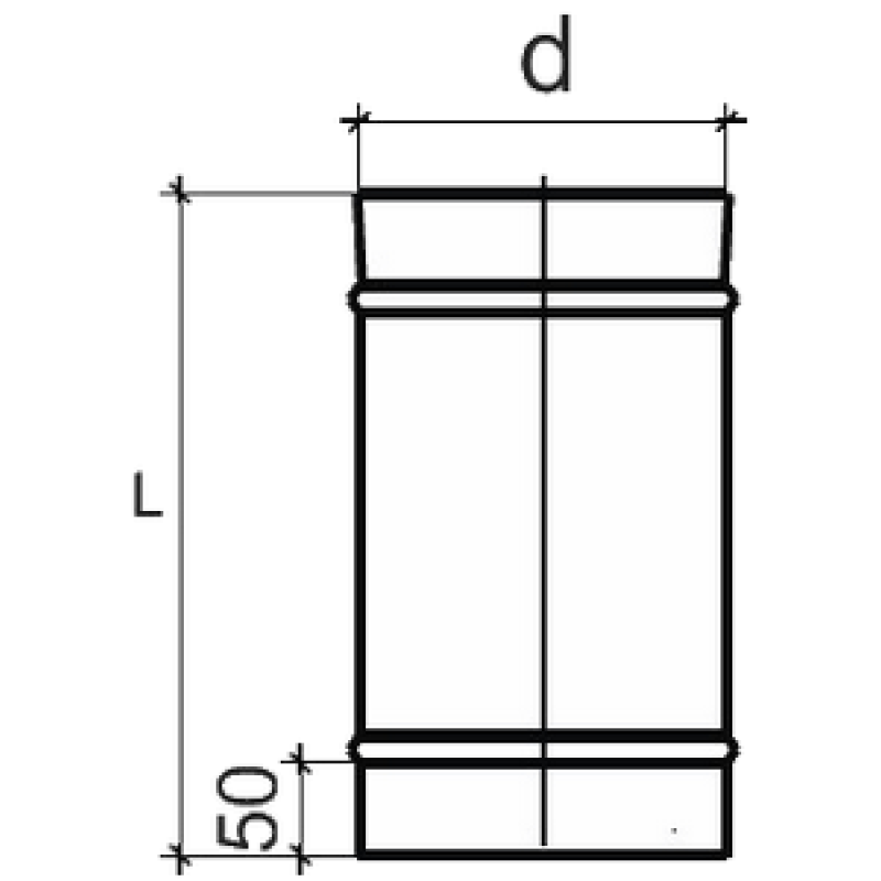 Дымоход (нерж. сталь 0,5мм) L=0,25м  Ф80-1